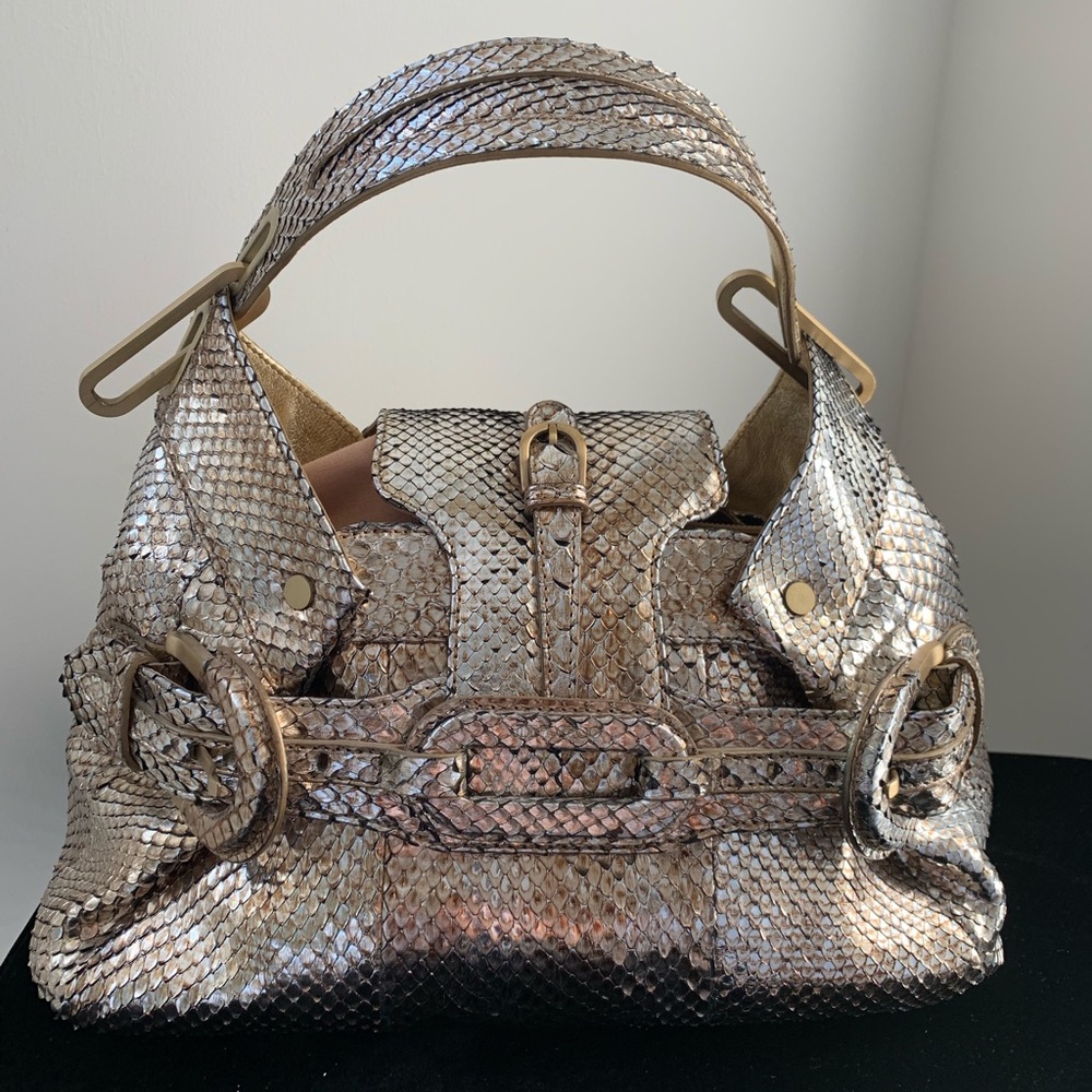 Jimmy Choo metallic python bag